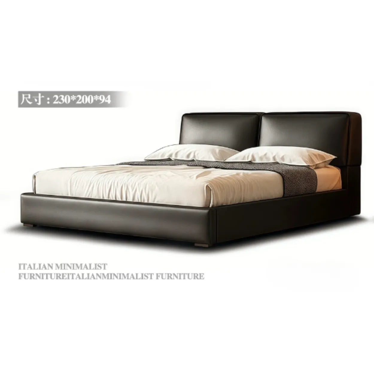 Value+ Big Black Bull Leather Bed
